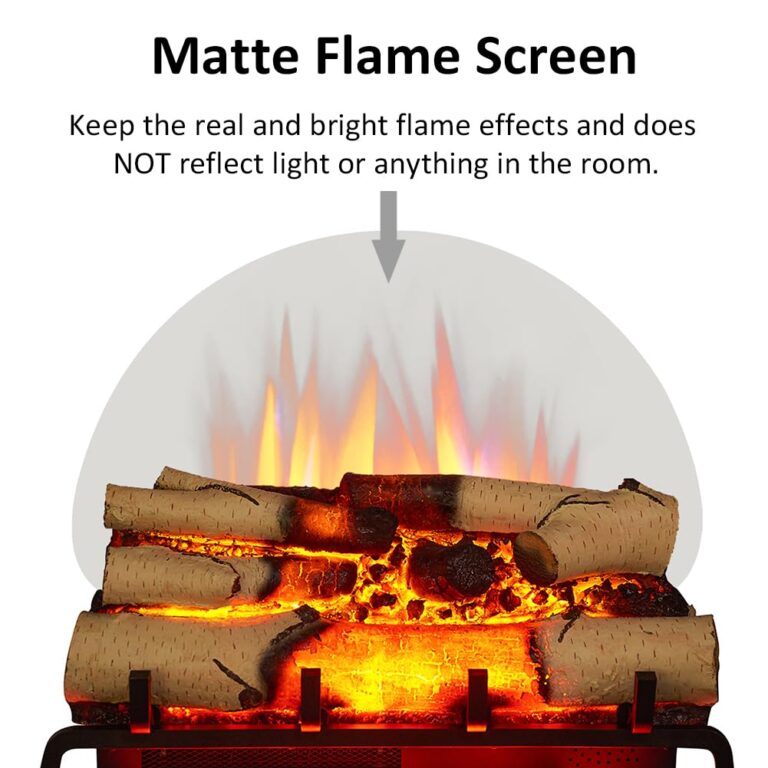 LegendFlame 23" W Free Standing Electric Fireplace White Birch Log Set (EF290A-WB), Fireplace Insert, Heater 750W/1500W, Crackling Sound, Remote Control - Image 4
