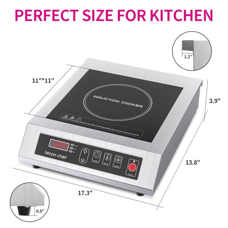 Leconchef Induction Cooktop Induction Cooker Stainless Steel Commercial Grade Countertop Induction Cooker Portable Electric Burner 10 Power&Temperature Settings,24 Hours Timer&Preset for - Image 6