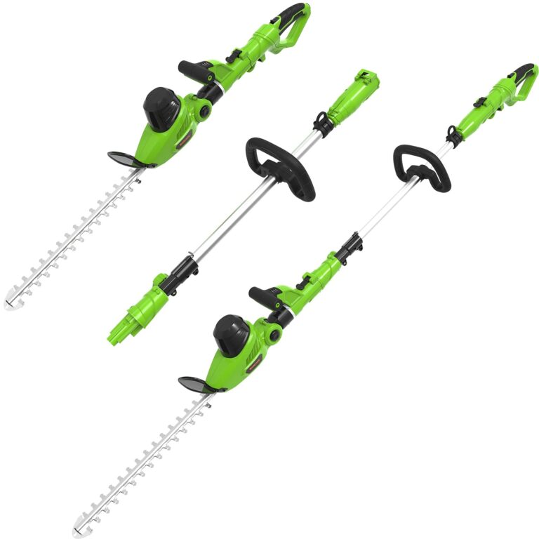 GARCARE 2 in 1 Electric Pole Hedge Trimmer, Power Hedge Trimmer with 18 inch Dual-Action Laser Cut & Adjustable Cutting Head, 4.8Amp, 600W, Corded - Image 2