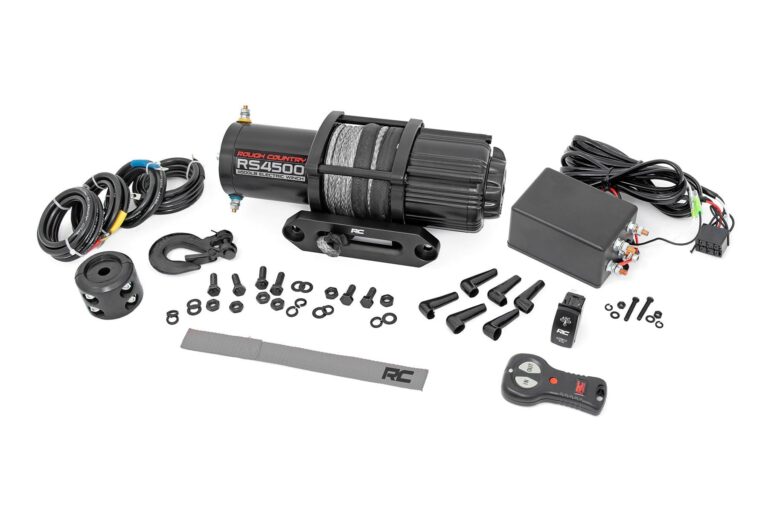 Rough Country 4,500LB UTV Electric Winch | 1.4HP | Synthetic Rope - RS4500SA