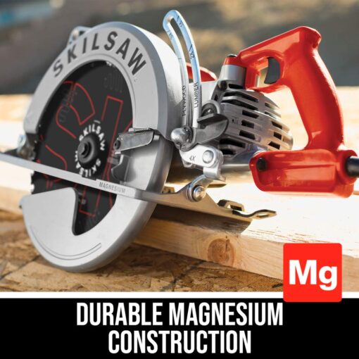 SKILSAW SPT70WM-01 15 Amp 10-1/4" Magnesium SAWSQUATCH Worm Drive Circular Saw,Silver - Image 5