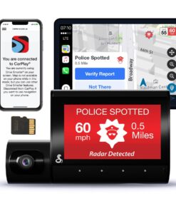 Cobra Smart Dual View Front and Cabin Dash Cam (SC 220C) - QHD 1440P Resolution, 360 Alerts, Parking Live View, Incident Reports, Emergency MayDay, 16 GB SD Card Included, CarPlay & Android Auto