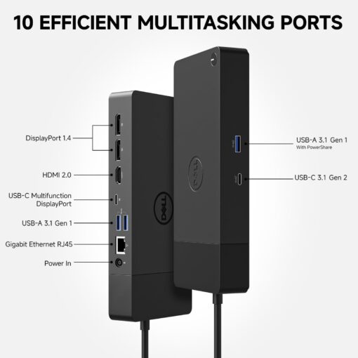 Dell WD19S 180W Docking Station, USB-C, 3 External Display, HDMI, Dual DP, Power Charge up to 130W + ITSPWR Bundle with HDMI 4K Cable + DP Cable+ Cleaning Cloth - Image 6