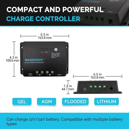 Renogy 200 Watt 12 Volt Monocrystalline Solar Panel Starter Kit with 2 Pcs 100W Solar Panel and 30A PWM Charge Controller for RV, Boats, Trailer, Camper, Marine ,Off-Grid System - Image 6