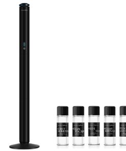 Waterless Scent Diffuser Starter Kit - 2000 Sq Ft Coverage, Luxury Hotel Scent Diffuser, Diffusers for Essential Oils Large Room, Included 5 Scent Oils, Remote Control, Black, 40In