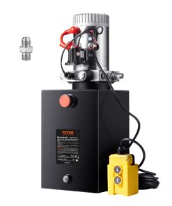 VEVOR DC 12 V Hydraulic Pump, Capacity Approx. 19 L Hydraulic Control Unit with Single Action, Oil Flow Approx. 3.44 L/min Maximum Pressure of 22 MPa, Pump for Hoist Car Truck Garage Trailer
