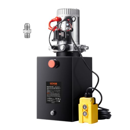VEVOR DC 12 V Hydraulic Pump, Capacity Approx. 19 L Hydraulic Control Unit with Single Action, Oil Flow Approx. 3.44 L/min Maximum Pressure of 22 MPa, Pump for Hoist Car Truck Garage Trailer
