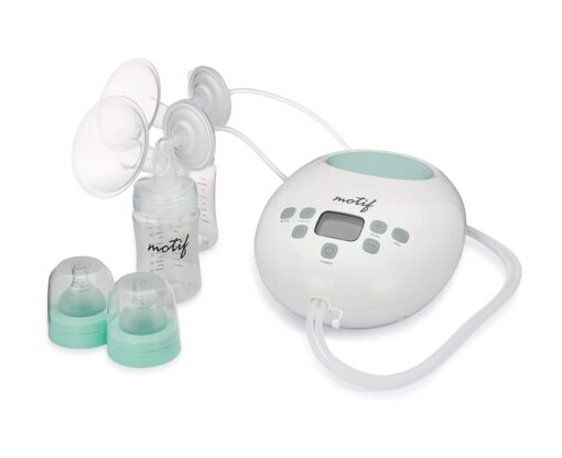 Motif Medical Luna Double Electric Breast Pump - Easy to Use, Quiet Motor, Built-in LED Night Light - Outlet Required
