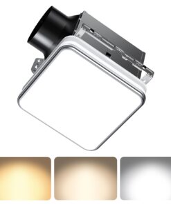 Consciot Bathroom Exhaust Fan with Light, 110/160 CFM Adjustable, 1.0 Sone, suitable for square mounting hole 11.39 x 10.42 inches, 1500lm LED Light 3000K/4000K/5000K Selectable & 2700K Nightlight