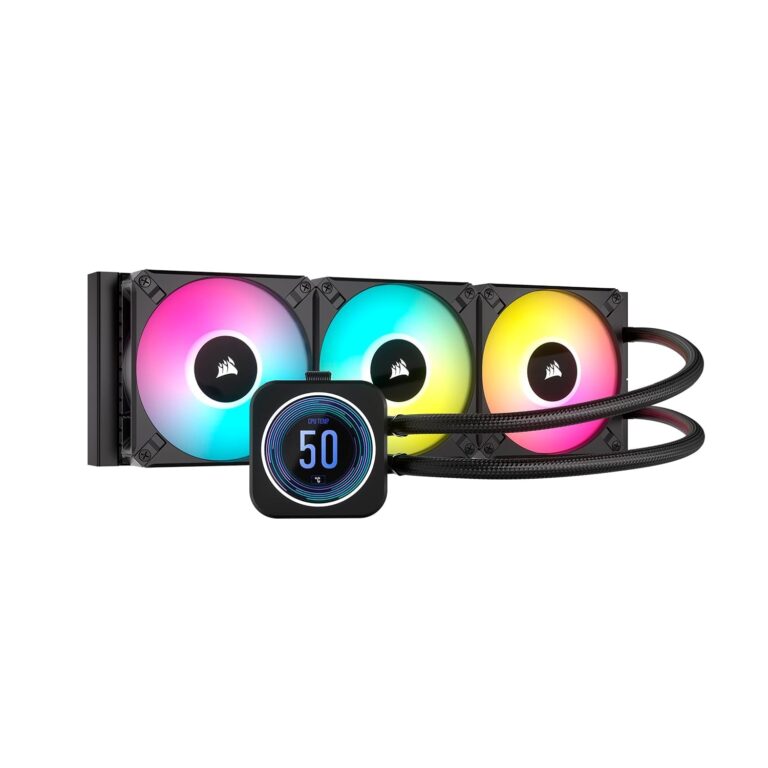 Corsair iCUE H150i Elite LCD XT Liquid CPU Cooler - IPS LCD Screen - Three AF120 RGB Elite Fans - 360mm Radiator - Fits Intel® LGA 1700, AMD® AM5, and More-Included iCUE Commander CORE-Black (Renewed)