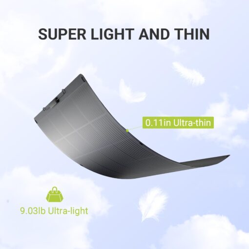 ALLPOWERS SF200 Flexible Solar Panel 200W 32V IP68 Monocrystalline Solar Modules Bendable Semi-Flexible Mono Solar Panel 200 Watt for RV Roof Boat Cabin Van Uneven Surfaces - Image 8