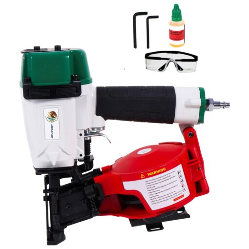 BHTOP CN45N Roofing Nailer, 15 Degree Roofing Nail Gun, 3/4-Inch to 1-3/4-Inch Coil Nails, 120-pcs Load Capacity Coil Nailer (Mexican style)