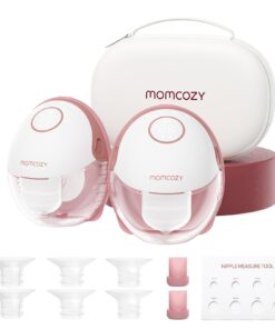 Momcozy Breast Pump Hands Free Mobile Style | M6, Wearable Breastfeeding Pump Ideal Rhythm for More Milk, DoubleFit Flange More Fit & Discreet with 3 Modes & 9 Levels, 24mm - 2 Pack Cozy Red