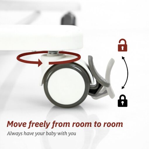 VaVaSoo Rocking Bassinet for Baby Automatic Bedside Crib Electric Cradle 5 Heights Adjustable Bedside Sleeper for Babies Infant Smart Auto Rocking Crib 3 in 1 Bassinet on Wheels, White - Image 2