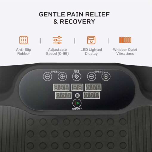 LifePro Turbo 3D Vibration Plate Exercise Machine - Dual Motor Oscillation, Pulsation + 3D Motion Vibration Platform | Full Whole Body Vibration Machine for Home Fitness & Weight Loss. (Black) - Image 8