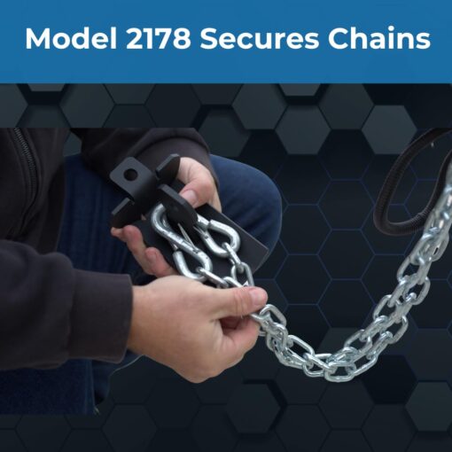 Proven Industries Model 2178 Trailer Lock, Fits 2-Inch Trailer Couplers, Secures Safety Chains, Made in The USA, (Blue) - Image 3