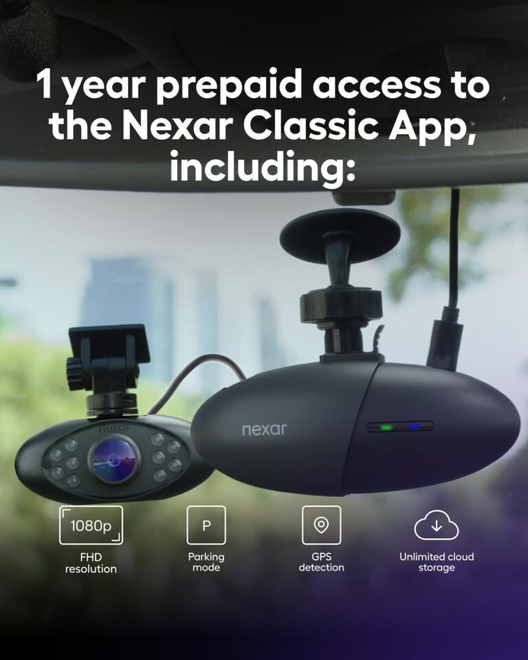 Nexar Pro Dual Dash Cam - 1 Year Nexar App Subscription Included - Unlimited Cloud Storage, Drive Recordings, Parking Mode, Night Vision, All Inside The Nexar App - WiFi HD Front Dash Cam (64 GB SD) - Image 4