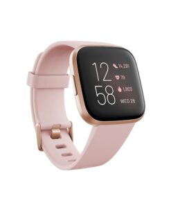 Fitbit Versa 2 Health and Fitness Smartwatch with Heart Rate, Music, Alexa Built-In, Sleep and Swim Tracking, Petal/Copper Rose, One Size (S and L Bands Included)