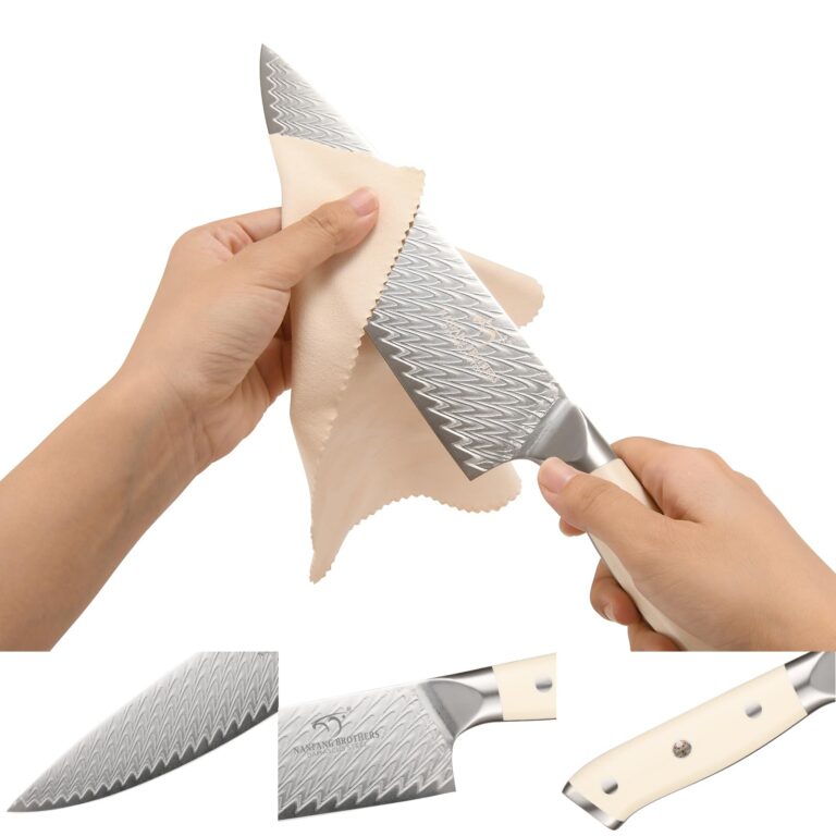 NANFANG BROTHERS Damascus Knife Sets, 10 Pieces for Kitchen with Block, Kitchen Knife Set with Block, ABS Ergonomic Handle for Chef Knife Set and Kitchen Shear - Image 6
