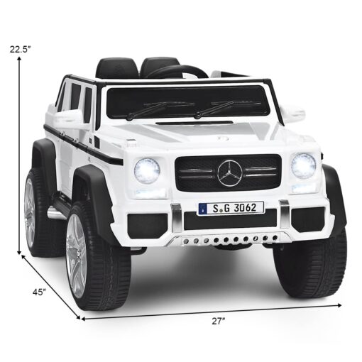 Costzon Ride on Car, Licensed Mercedes-Benz Maybach, 12V Battery Powered Vehicle Toy w/ 2 Motors, Remote Control, 3 Speeds, Lights, Horn, Music, Aux, Storage, Truck, Electric Car for Kids (White) - Image 5