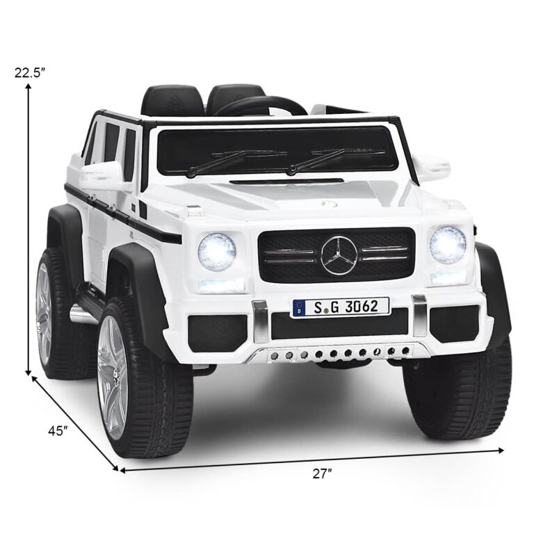 Costzon Ride on Car, Licensed Mercedes-Benz Maybach, 12V Battery Powered Vehicle Toy w/ 2 Motors, Remote Control, 3 Speeds, Lights, Horn, Music, Aux, Storage, Truck, Electric Car for Kids (White) - Image 5