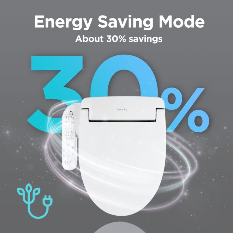 Blooming NB-1360R Bidet Toilet Seat *Round* Warm Water with Stainless Steel Nozzle, Warm Air Dryer, Heated Toilet Seat, Sittable Lid, Nightlight, Fits Round Toilets, White - Image 5