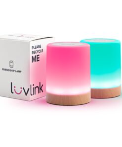 LuvLink Friendship Lamp v2.0 - Extended Wifi Range - Simple Bluetooth Setup (Set of Two)