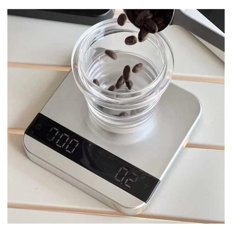 ZOCWJK Coffee Electronic Scale LED Intelligent Kitchen Scale with Time USB Mini Multi-Function Timer 2kg/0.1g(Silver - Image 4