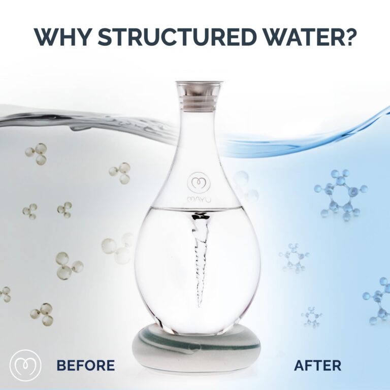 MAYU Swirl Structured Water Carafe - Innovative Vortex Technology Handblown Pitcher. Post Reverse Osmosis Filter Aerating Water Dispenser Stand 1.5 Liter| 51 Oz Dining Glass Jug Design (Earth Base) - Image 5