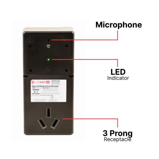 FireAvert - Electric Auto Stove Shut-Off Safety Device (3 or 4 Prong), Oven Monitoring Solution for Senior Citizen and Elderly Parents, As Seen On Shark Tank (3-Prong) - Image 4