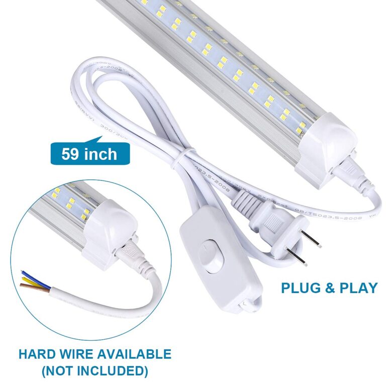 (10-Pack) 8ft LED Shop Light Fixture, 120W 19000LM 6000K, Cold White, V Shape, Clear Cover, Hight Output, Linkable Shop Lights, T8 LED Tube Lights, LED Shop Lights for Garage 8 Foot with Plug - Image 5