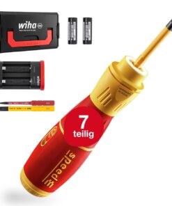 Wiha SpeedE® II Electric Screwdriver (44318) 7-Piece (SlimBits, Batteries, USB Charging Cable, L-Boxx Mini), Torque 0.4 nm + 1 nm LED Light