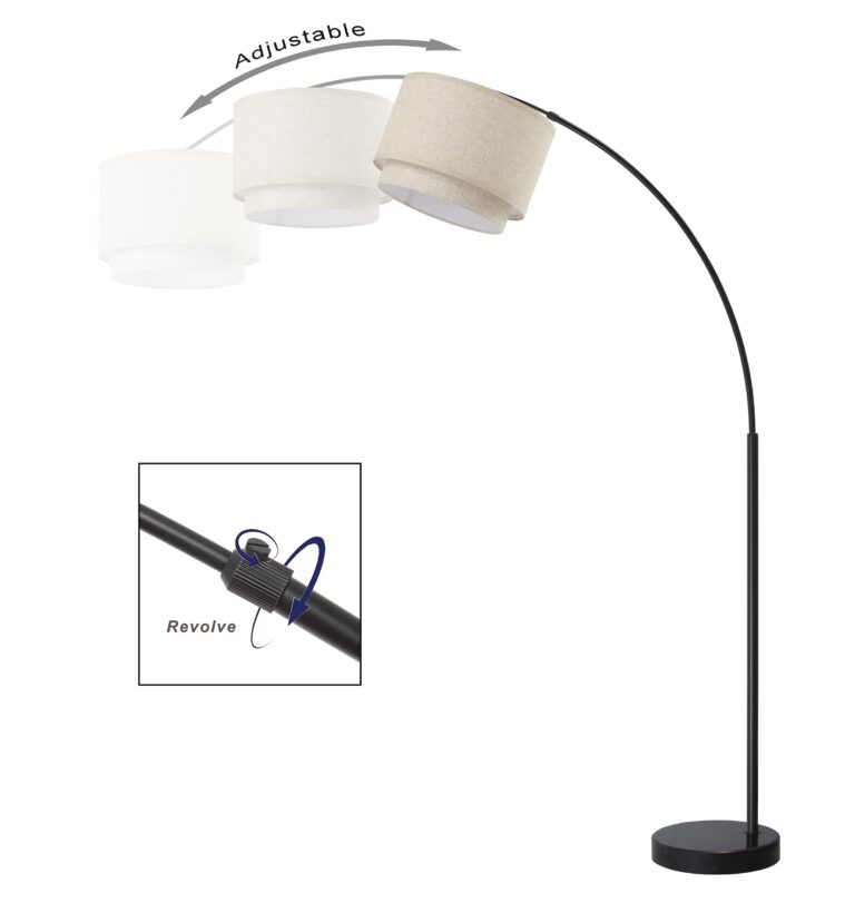 Major-Q Arc Floor Lamp Modern 81" Tall Standing Lamps for Living Room - Stand Up Arching Lamp (6938DS-BEIGE) - Image 5
