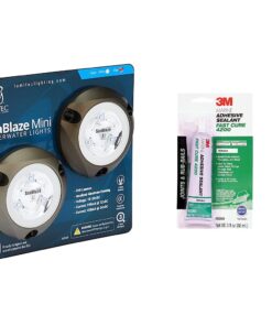 Lumitec SeaBlaze Mini LED Surface Mount Underwater Boat Light, 2 Per Pack, Blue - 101246 & 3M Marine Adhesive Sealant Fast Cure 4200 (05260) – Semi-Permanent Flexible Adhesive Sealant 3 Ounces