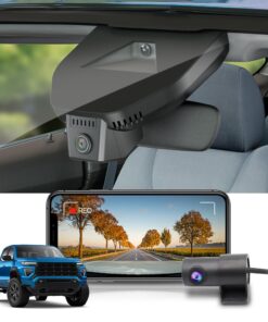Fitcamx Front 2160P+Rear 1080P Dash Cam Adapts for GMC Canyon 2023-2025 AT4 AT4X Elevation Denali (Has Auto-Dimming), OEM Look, Dual Loop Recording, WiFi & APP, G-Sensor, Easy to Use, 128GB Card