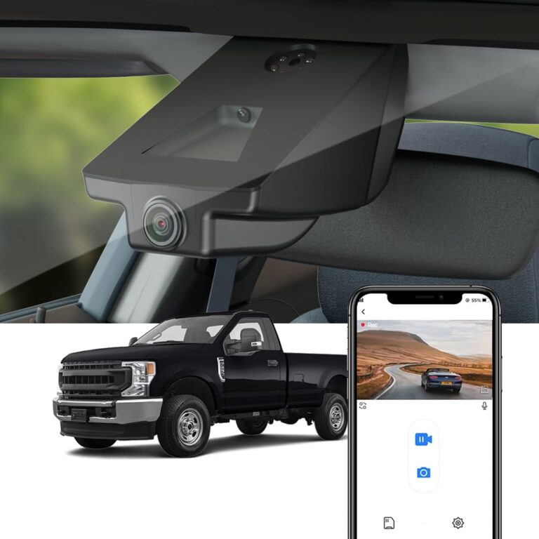 Fitcamx 4K Dash Cam Suitable for Ford F250 F350 XL XLT 2011-2022 (DZ-00455), OEM Factory Look, UHD 2160P Video, Built-in WiFi & APP, Loop Recording, G-Sensor, Easy to Install, 64GB MicroSD Card