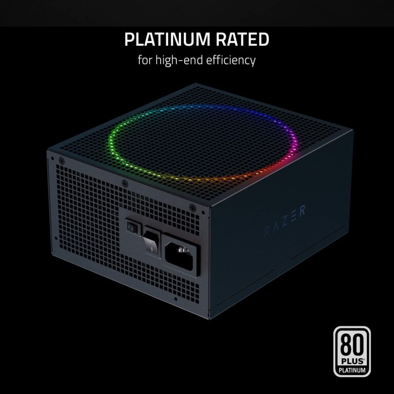 Razer Katana Power Supply aRGB PSU: Silent, Powerful aRGB 140mm PWM Fan - Chroma aRGB - Modular by Design - 80 Plus Platinum Rated - Zero RPM Mode - 850W - Image 5