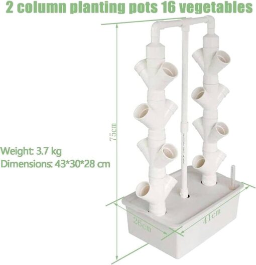 Vertical Grow Tower,Vegetable Plant Tower,2/3/4 Columns Hydroponic Growing Kit, Hydroponic Tower Grow System,Gift for Gardening Lover - Home Grow Herbs,Veggies & Fruit,16/24/32Holes,16Holes - Image 8