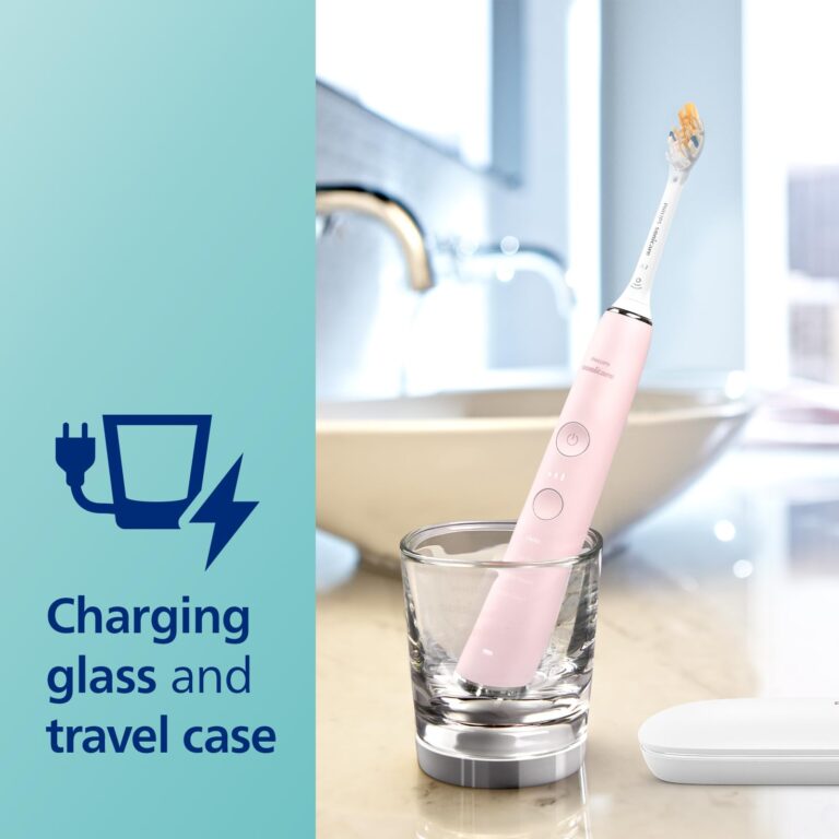 Philips Sonicare DiamondClean Smart 9300 Electric Toothbrush, Sonic Toothbrush with App, Pressure Sensor, Brush Head Detection, 4 Brushing Modes and 3 Intensity Levels, Pink, Model HX9903/25 - Image 3
