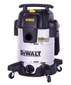 DEWALT 10 Gallon STEALTHSONIC Wet and Dry Shop Vacuum, Ultra Quiet Heavy Duty With Attachments, Powerful Outdoor Vac for Car, Garage, Workshop, Jobsite, Patio, DXV10S-QT, 5 Peak HP