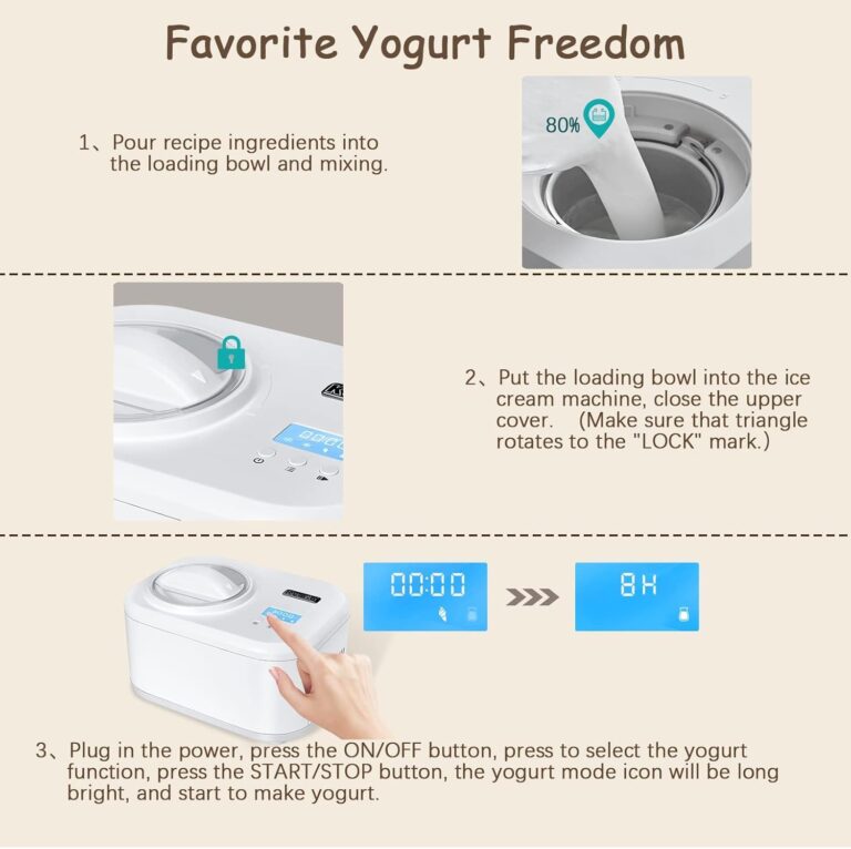 KUMIO Ice Cream Maker with Compressor, No Pre-Freezing, 4 Modes Ice Cream Maker Machine with LCD Display, Timer (1.25 Quart) - Image 2