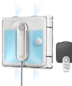 HUTT Auto Window Cleaning Robot W9 with 4 Water Spray, Upgraded 3 Pressure Compartments, 3800Pa Suction Power, Anti-Falling and Edge Detection Sensors, for High-Rise Windows, Tiles and Glass