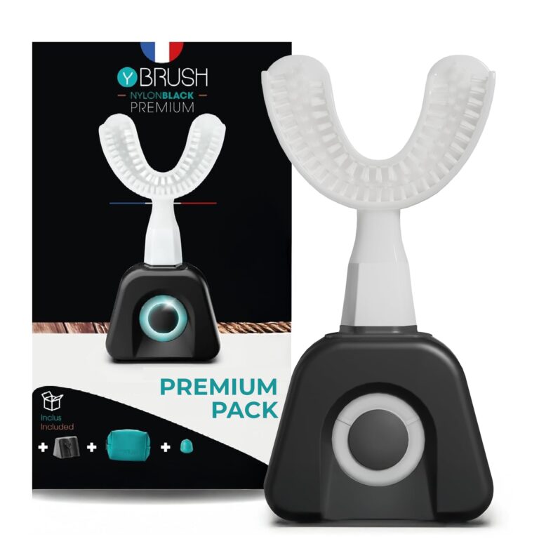 Y-Brush - Electric Toothbrush - Y-Shaped Brush - 3 Months Battery Life - NylonBlack Premium Pack
