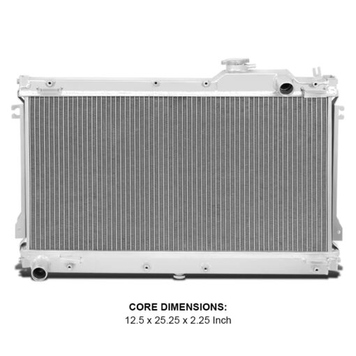 DNA Motoring RA-MM90-2 2-Row Full Aluminum Radiator, 1 Pack,Metallic - Image 6