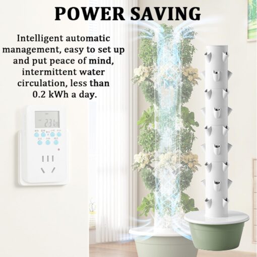 QZQHNYJ Hydroponics Growing System Kit - 5/7-Tier Hydroponic Tower Outdoor Indoor Vertical Home Gardening System with Hydrating Pump, Adapter for Gardening Lover,5-Tier - Image 6