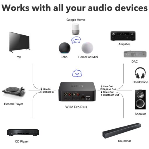 WiiM Pro Plus AirPlay 2 Receiver, Google Cast Audio, Multiroom Streamer with Premium AKM DAC, Voice Remote, Works with Alexa/Siri/Google, Stream Hi-Res Audio from Spotify, Amazon Music, Tidal and More - Image 8