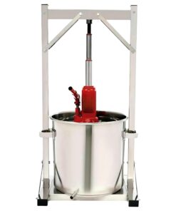 3.2 Gallon 12L Fruit Wine Press, Manual Juicer Press, Hand Press Squeezer for Juice Wine Cheese Cider Olive Oil, Wine Juice Making Supplies 304 Stainless Steel Inner Barrel Non-Stick