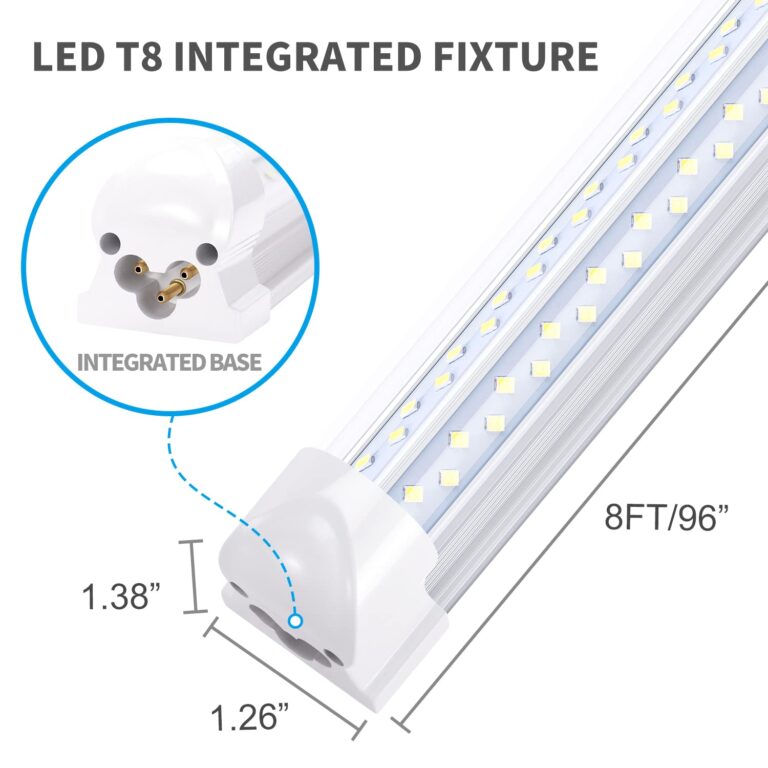 JOMITOP 8 ft Led Shop Light Fixture 120W 14400 Lumens 6500K Cold White T8 V Shaped Integrated Led Tube Light 4 Rows Cooler Door Light, Warehouse Super Bright White Pack of 10 - Image 3
