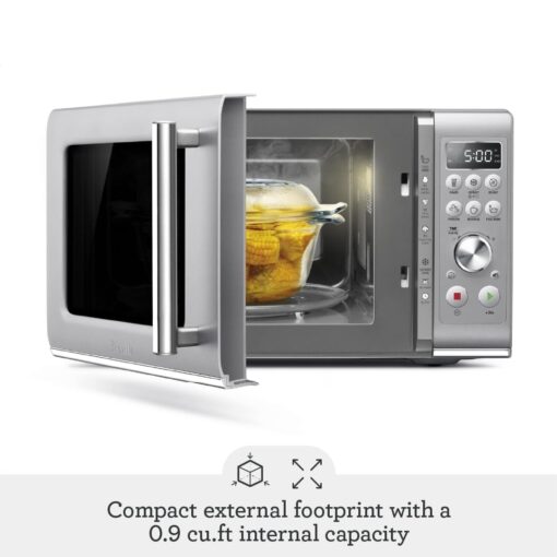 Breville BMO650SIL1BUC1 Compact Wave Soft Close Countertop Microwave Oven, Silver - Image 3