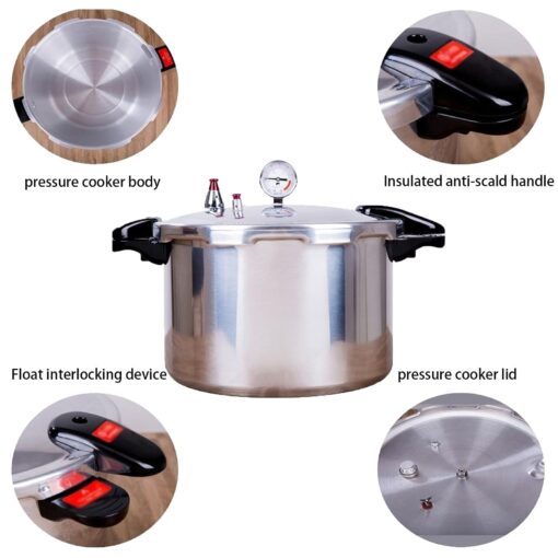 15 Quart Pressure Canner Cooker & all american pressure canners for canning & water bath canner | Pressure Gauge & Pressure Regulator | Compatible:natural gas-open flame & With 1 steaming tray - Image 4